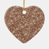 Brown Sugar Blush Pink Glitter Hearts Love セラミックオーナメント (裏面)