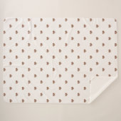 Brown Sugar Glitter Hearts Love Valentine's シェルパブランケット (正面(横))