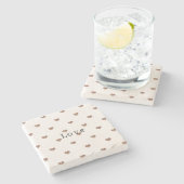 Brown Sugar Glitter Hearts Love Valentine's ストーンコースター (横)