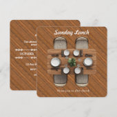 Brown Sunday Fellowship Lunch Invitation 招待状 (正面/裏面)
