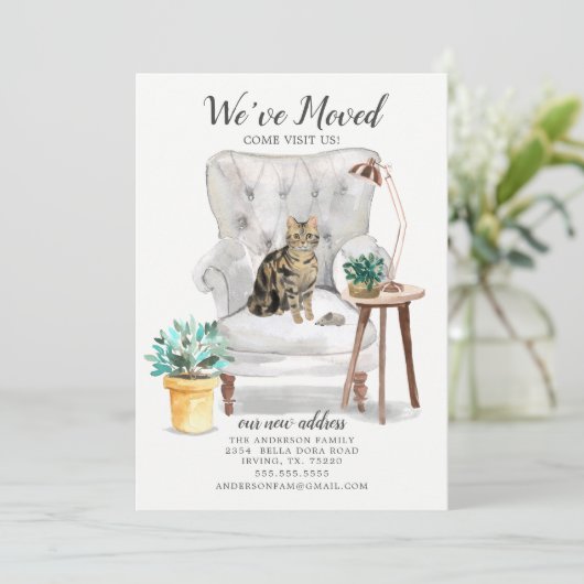 Brown Tabby Catの移動告知 案内状 (スタンド正面)