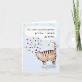Brown Tabby Cat I love you Folded Greeting Card カード (正面)