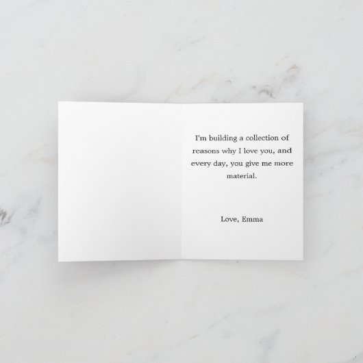 Brown Tabby Cat I love you Folded Greeting Card カード (内部)