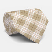 Brown Tan Beige Tartan Buffalo Plaid Men's ネクタイ (ロール)