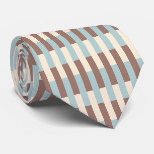 Brown Tan Blue Stripes ネクタイ