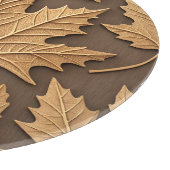 BROWN & TAN FALL AUTUMN LEAVES & ACORNS カッティングボード (角)