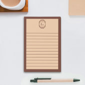 Brown & Tan Geometric Art Deco Monogram Lined ポストイット