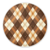 Brown Tan Plaid セラミックノブ (正面)