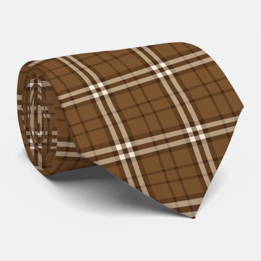 Brown Tartan ネクタイ (ロール)