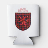 Brown Tartan Scottish Plaid Lion Rampant 缶クーラー (裏面)