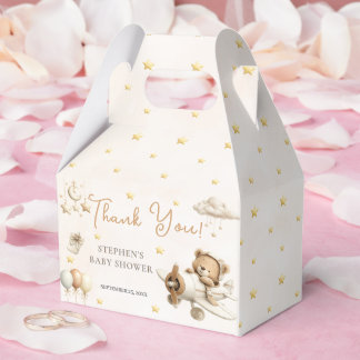 Brown Teddy Bear Airplane Favor Box フェイバーボックス