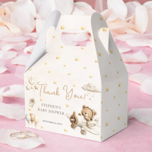 Brown Teddy Bear Airplane Favor Box フェイバーボックス (ウェディング)