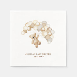 Brown Teddy Bear Baby Shower スタンダードカクテルナプキン