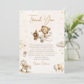Brown Teddy Bear Plane Thank You Card (スタンド正面)