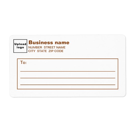 Brown Text Business Shipping Label ラベル (正面)