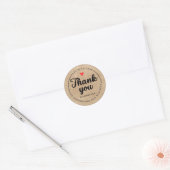 Brown Thank You Made With Love Circleステッカー ラウンドシール (封筒)