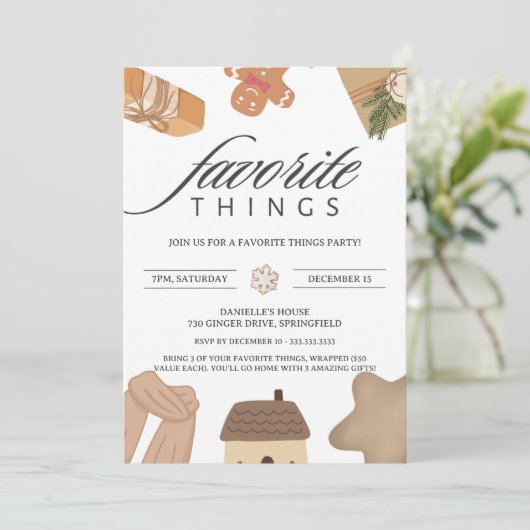 Brown Thingsお気に入りのがクリスマスをプレゼント 招待状 (スタンド正面)