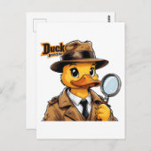 Brown Trench CoatのDuck刑事 ポストカード (正面/裏面)