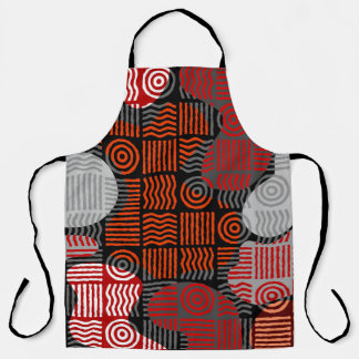 Brown tribal geometric background in block patchwo エプロン