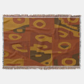 Brown Tribal Pattern Throw Blanket スローブランケット (正面)