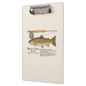 Brown Trout Fly Fishing Illustration Clipboard クリップボード (左)