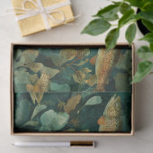 Brown Trout Green Watercolor Fish Nature Decoupage 薄葉紙 (ギフト)