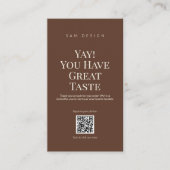 Brown Tumbler Care Card Instruction Insert QR Code 名刺 (正面)