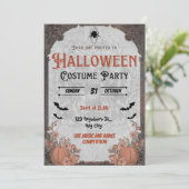 Brown Vintage Halloween Costume Party Invitation 招待状 (スタンド正面)