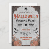 Brown Vintage Halloween Costume Party Invitation 招待状 (正面/裏面)