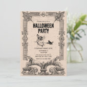 Brown Vintage Halloween Party Invitation 招待状 (スタンド正面)