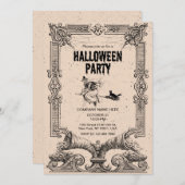 Brown Vintage Halloween Party Invitation 招待状 (正面/裏面)