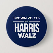 Brown Voices for Harris Walz 缶バッジ (正面)