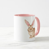 Brown Watercolor Bunny With Large Ears Cute Easter マグカップ (正面右)