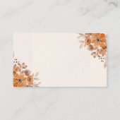 Brown Watercolor Flowers Boho Bridal Swower エンクロージャーカード (裏面)