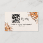 Brown Watercolor Flowers Boho Bridal Swower エンクロージャーカード (正面)