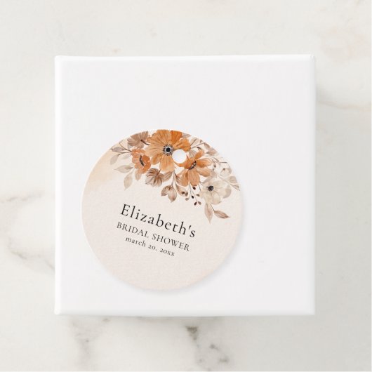 Brown Watercolor Flowers Boho Style  フェイバータグ (インサイチュ)