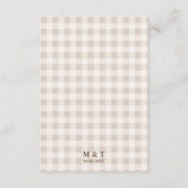 Brown Watercolor Hare On Beige Gingham Rustic エンクロージャーカード (裏面)