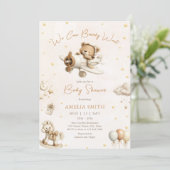 Brown We Can Bearly Wait Teddy Bear Plane 招待状 (スタンド正面)