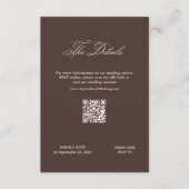 Brown Wedding Details Qr Code エンクロージャーカード (正面)