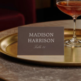 Brown Wedding Place Card DIY 招待状