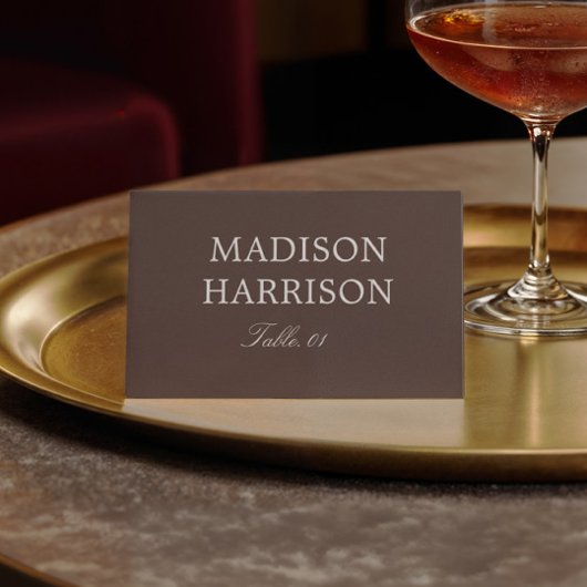 Brown Wedding Place Card DIY 招待状