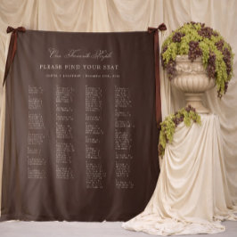 Brown Wedding Seating Chart Alphabetical Fabric タペストリー