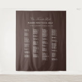 Brown Wedding Seating Chart Alphabetical Fabric タペストリー (正面)