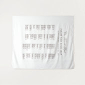 Brown Wedding Seating Chart Alphabetical Fabric タペストリー (正面(横))