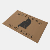 Brown Welcome to my House Cat Doormat ドアマット (アングル)