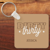 Brown Western Dirty Thirty 30th Birthday Party キーホルダー (正面)