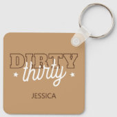 Brown Western Dirty Thirty 30th Birthday Party キーホルダー (裏面)