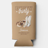 Brown Western Dirty Thirty 30th Birthday Party スリム缶クーラー (裏面)