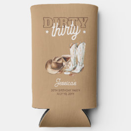 Brown Western Dirty Thirty 30th Birthday Party スリム缶クーラー