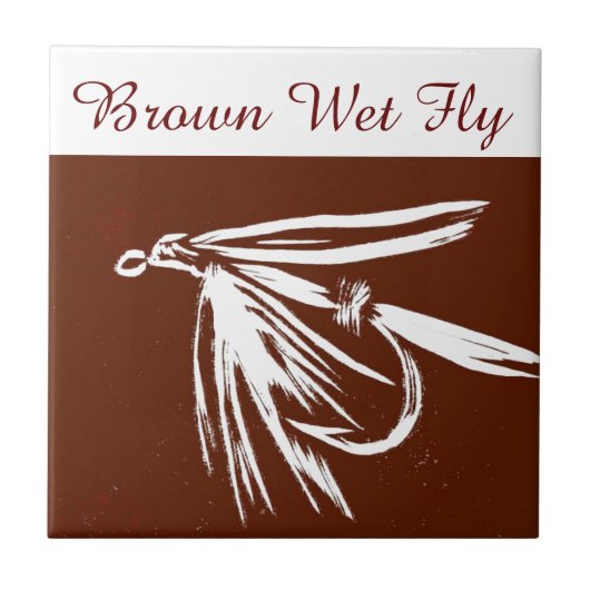 "Brown Wet Fly"マスのフライのタイル。 タイル (正面)